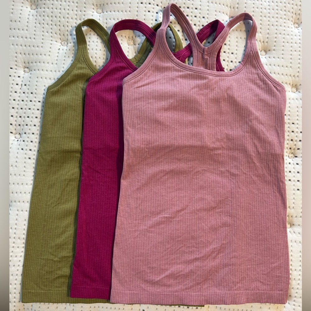 3 Lululemon Ebb to Street Tanks - size 8